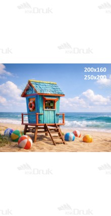 Tło fotograficzne „Plażowa budka ratownika – letnia morska przygoda” | 4131